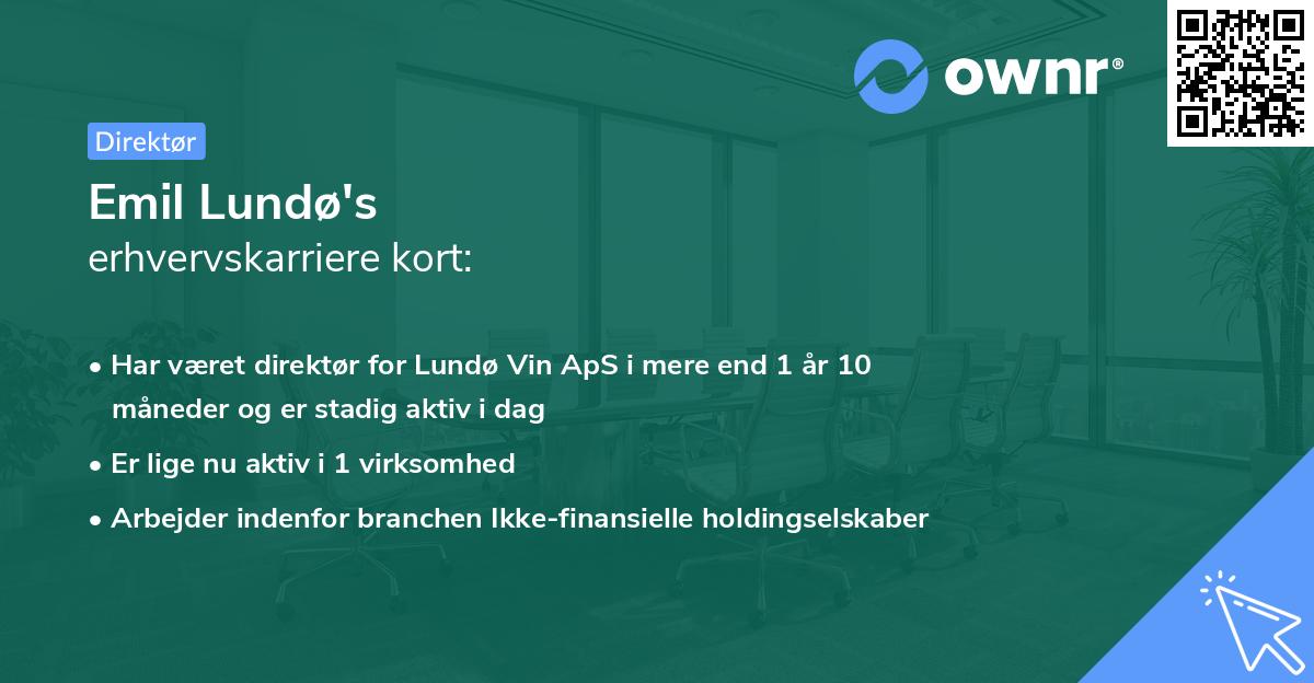 Emil Lundø's erhvervskarriere kort