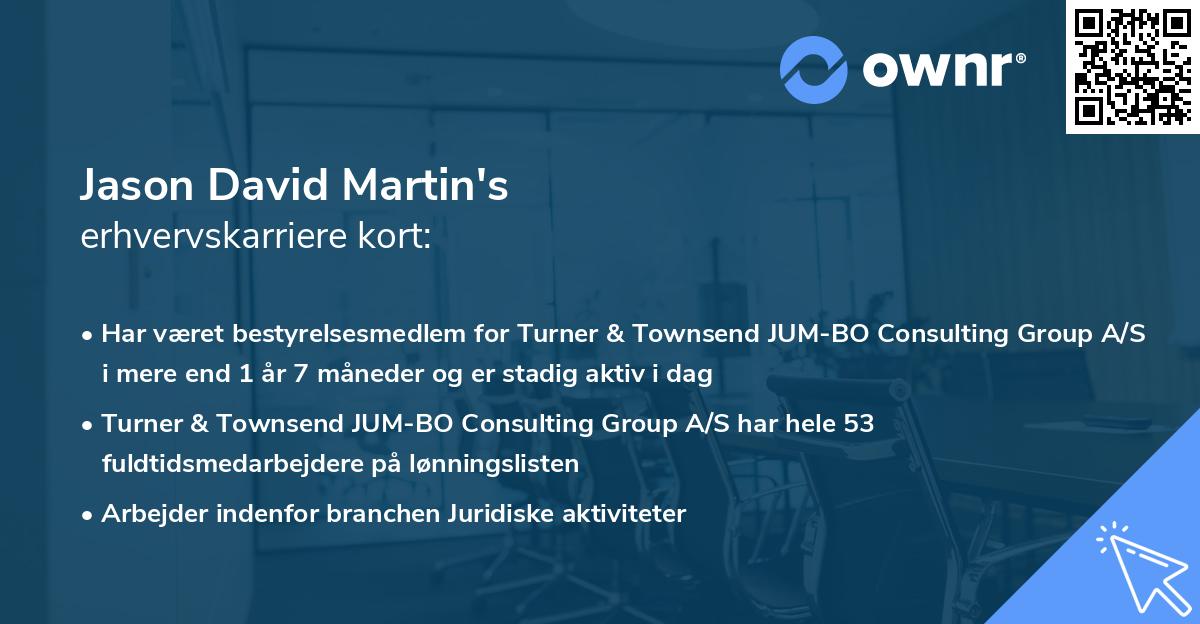 Jason David Martin's erhvervskarriere kort