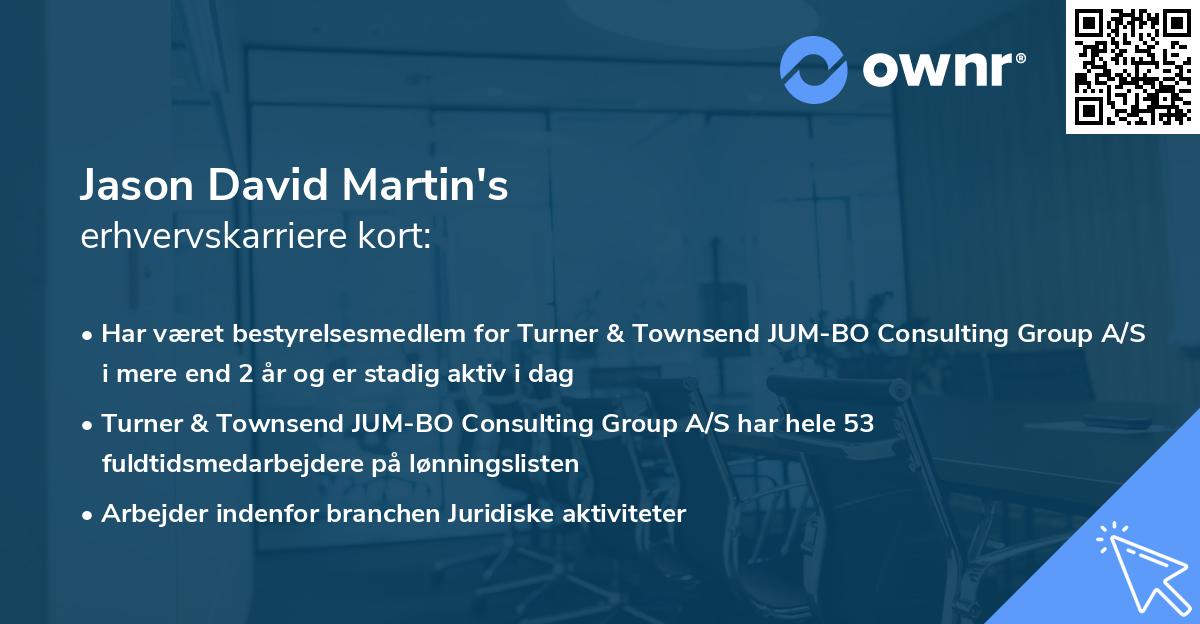 Jason David Martin's erhvervskarriere kort