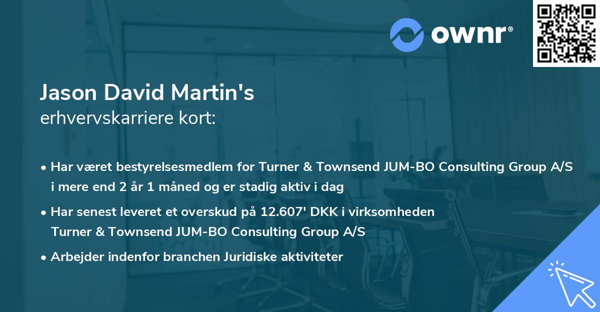 Jason David Martin's erhvervskarriere kort