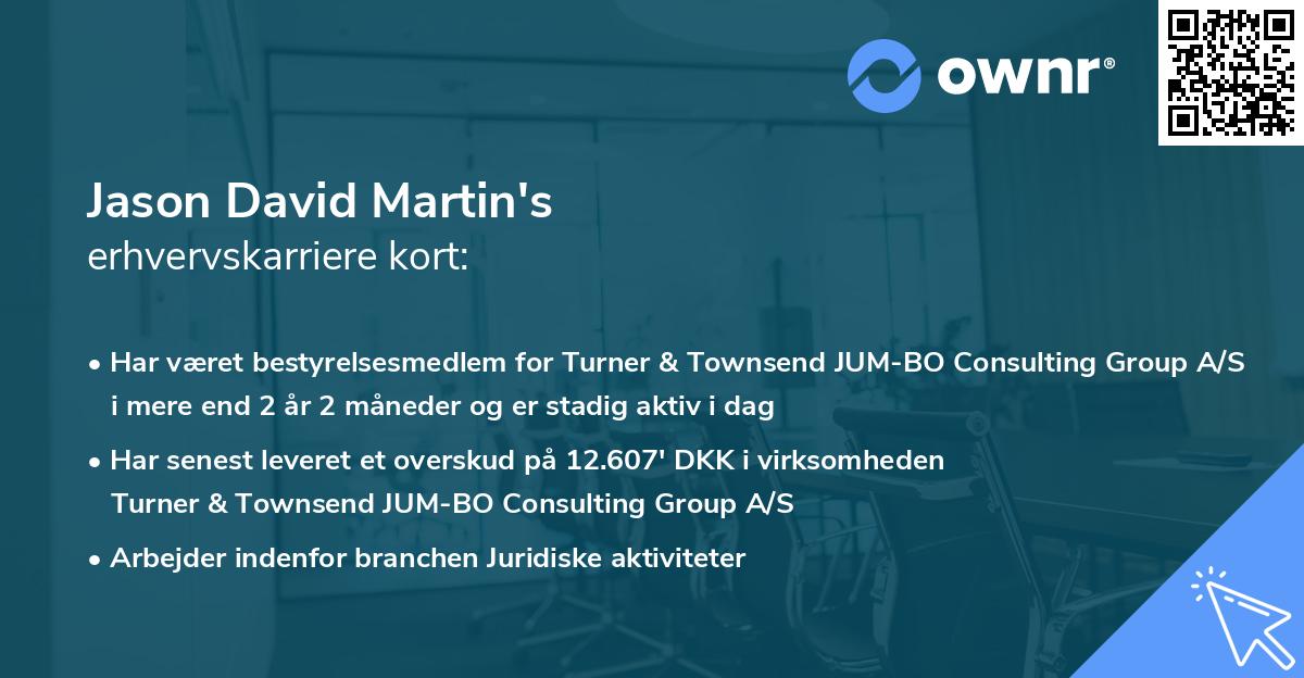 Jason David Martin's erhvervskarriere kort