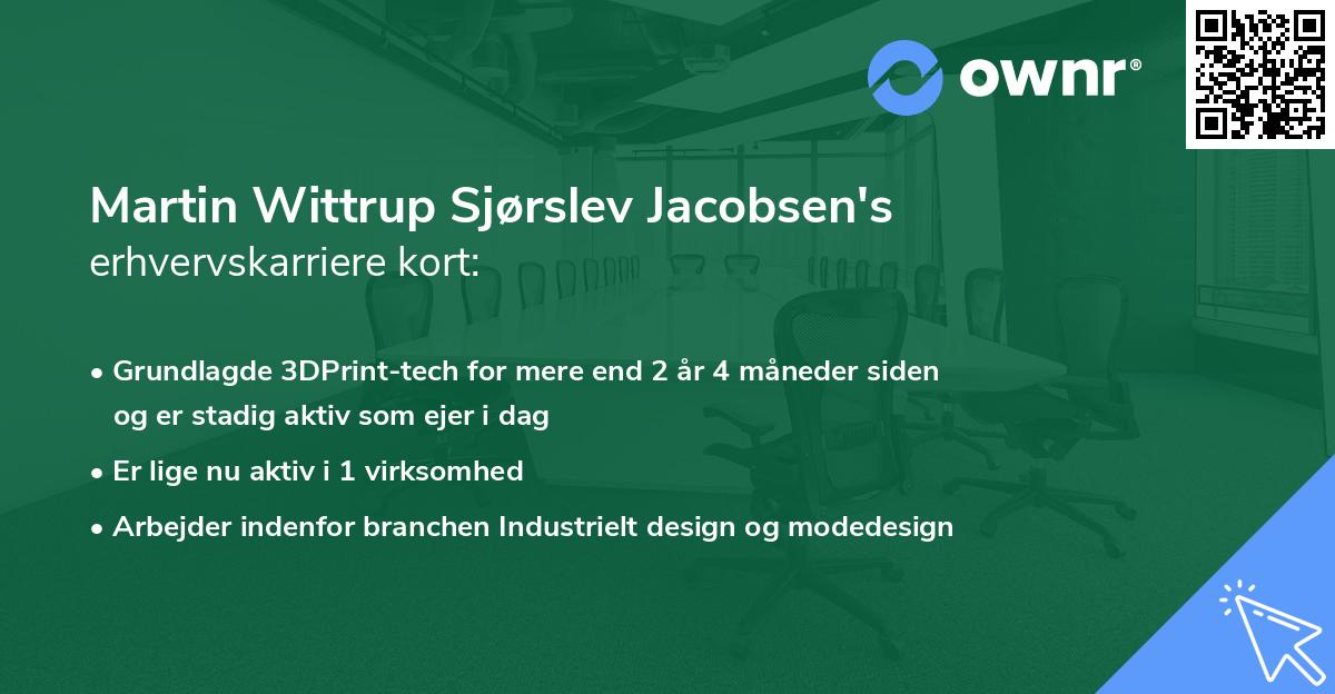 Martin Wittrup Sjørslev Jacobsen's erhvervskarriere kort