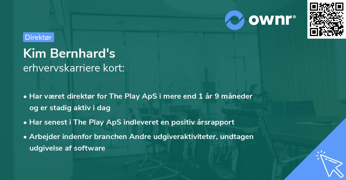 Kim Bernhard's erhvervskarriere kort