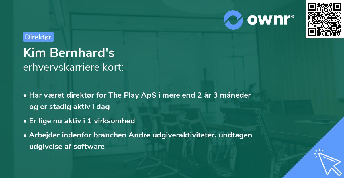 Kim Bernhard's erhvervskarriere kort