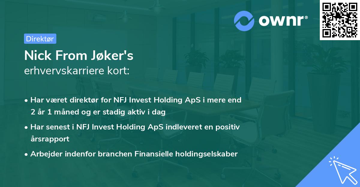 Nick From Jøker's erhvervskarriere kort