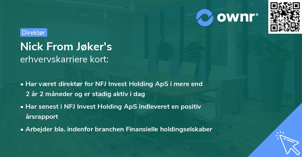 Nick From Jøker's erhvervskarriere kort