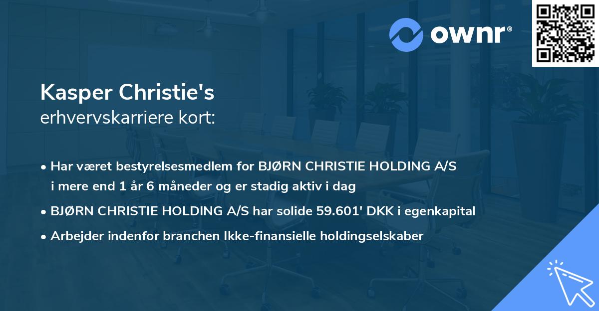 Kasper Christie's erhvervskarriere kort