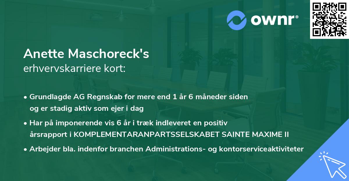 Anette Maschoreck's erhvervskarriere kort