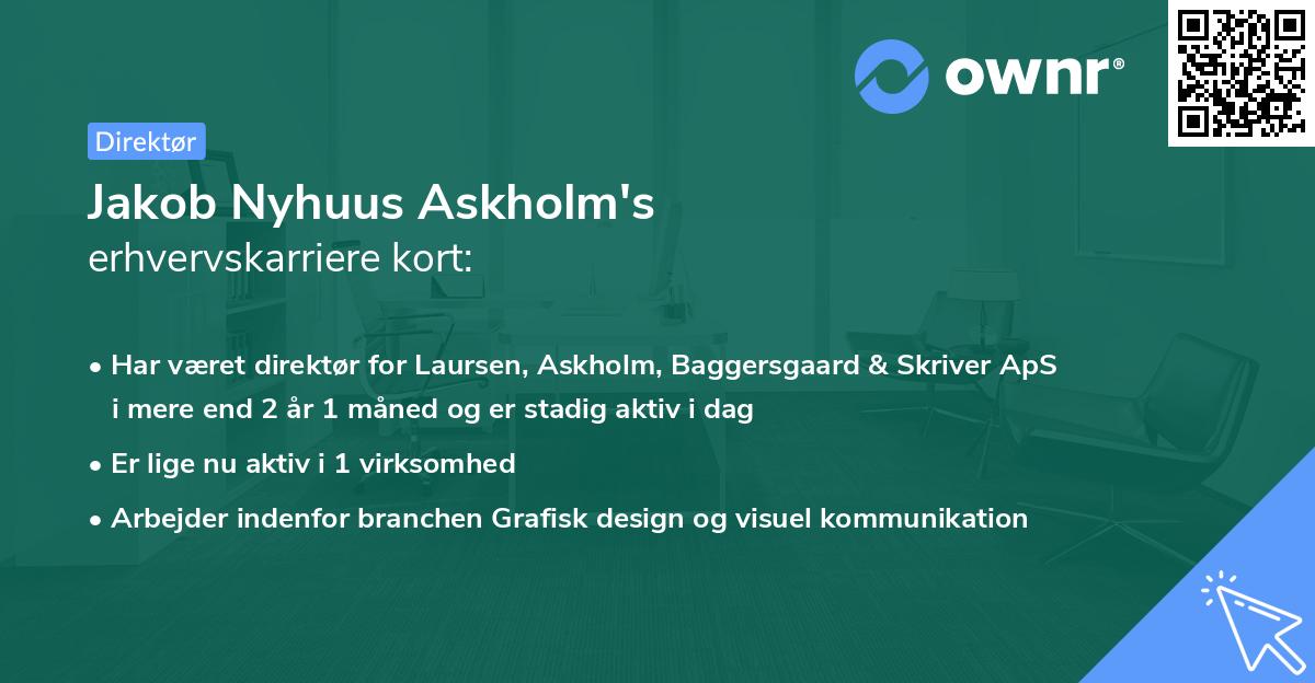 Jakob Nyhuus Askholm's erhvervskarriere kort