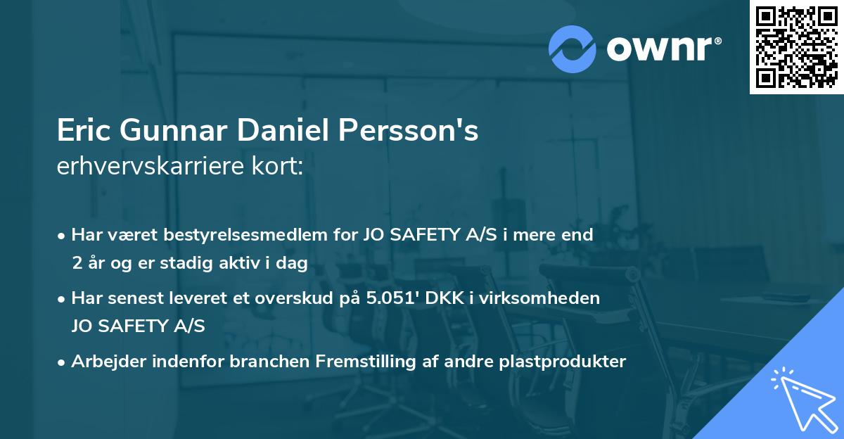 Eric Gunnar Daniel Persson's erhvervskarriere kort