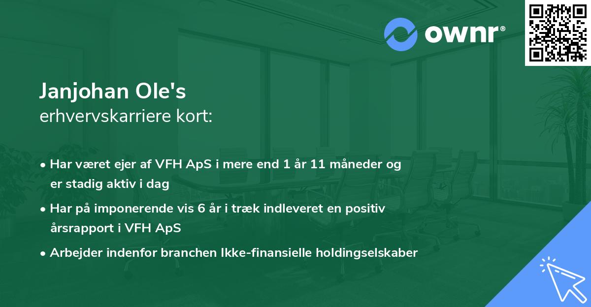 Janjohan Ole's erhvervskarriere kort
