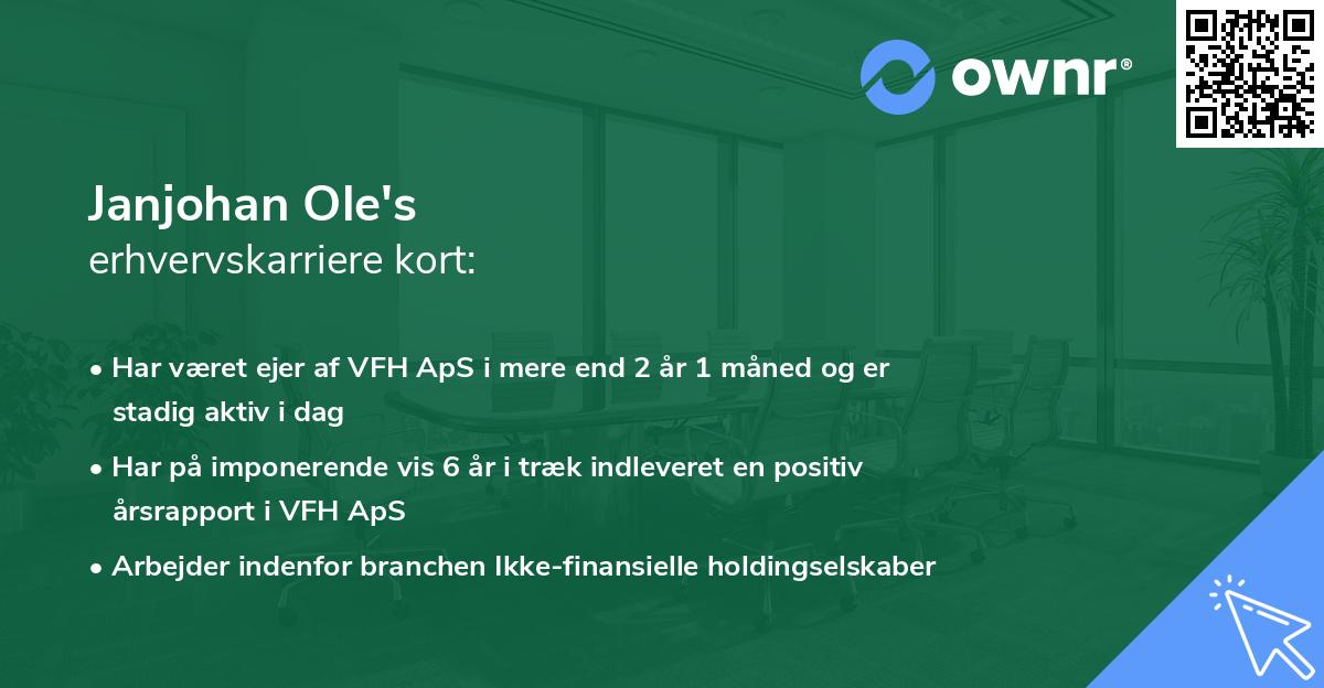 Janjohan Ole's erhvervskarriere kort