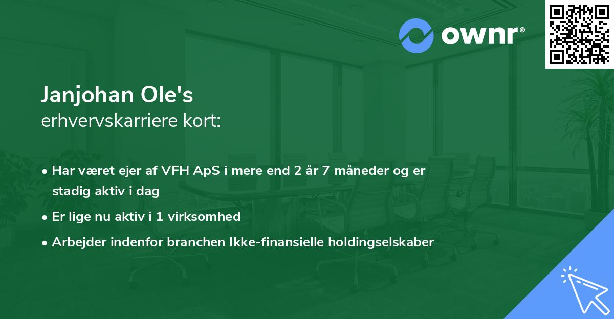 Janjohan Ole's erhvervskarriere kort