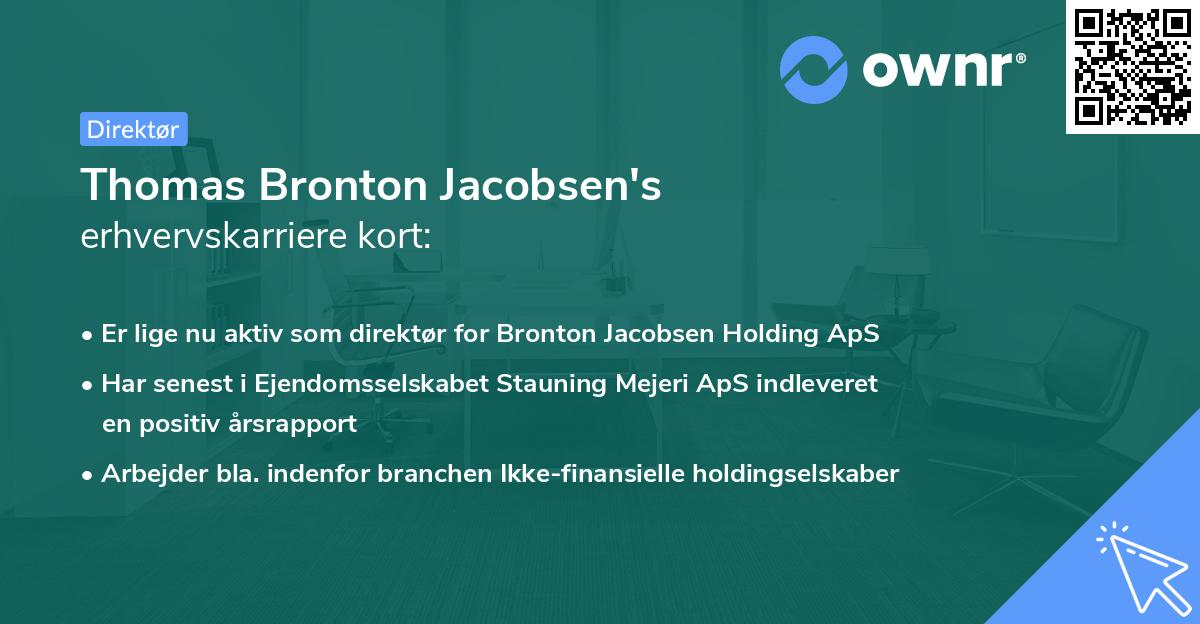 Thomas Bronton Jacobsen's erhvervskarriere kort