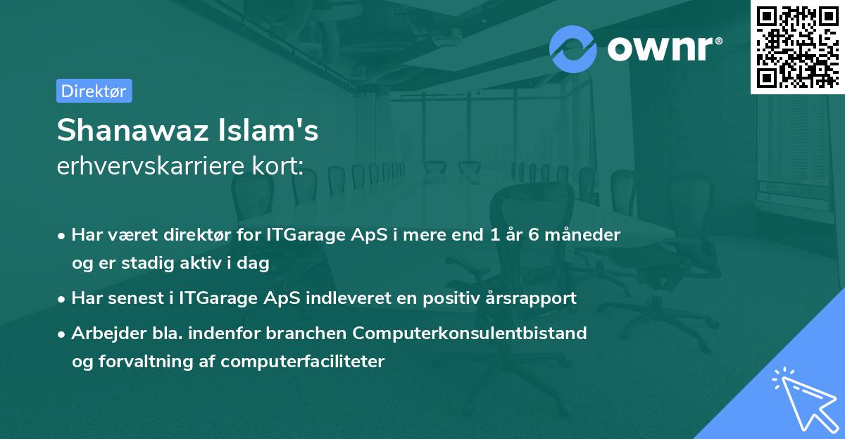 Shanawaz Islam's erhvervskarriere kort