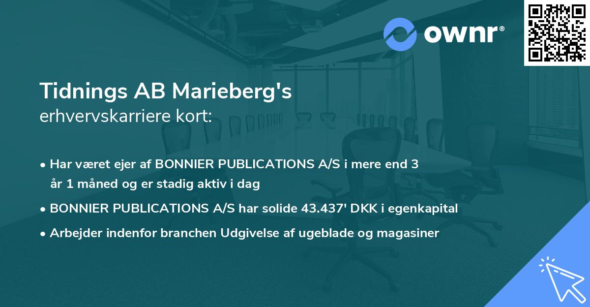 Tidnings AB Marieberg's erhvervskarriere kort
