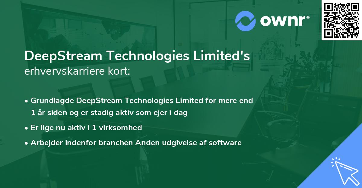 DeepStream Technologies Limited's erhvervskarriere kort