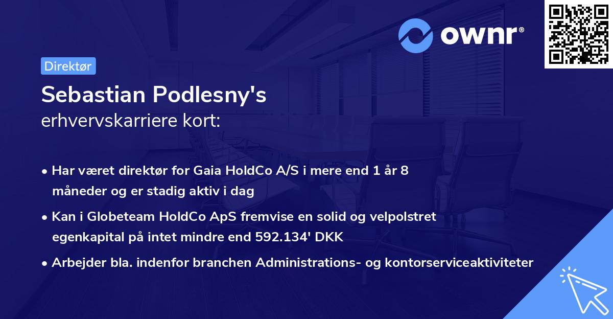 Sebastian Podlesny's erhvervskarriere kort