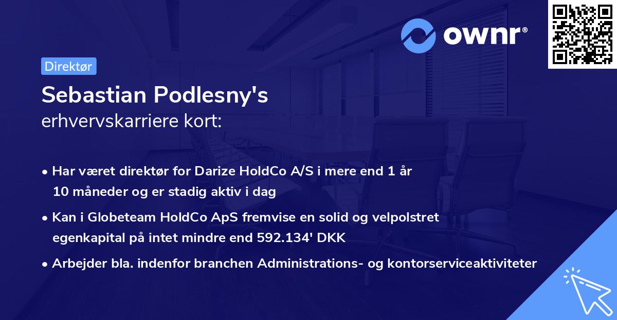 Sebastian Podlesny's erhvervskarriere kort