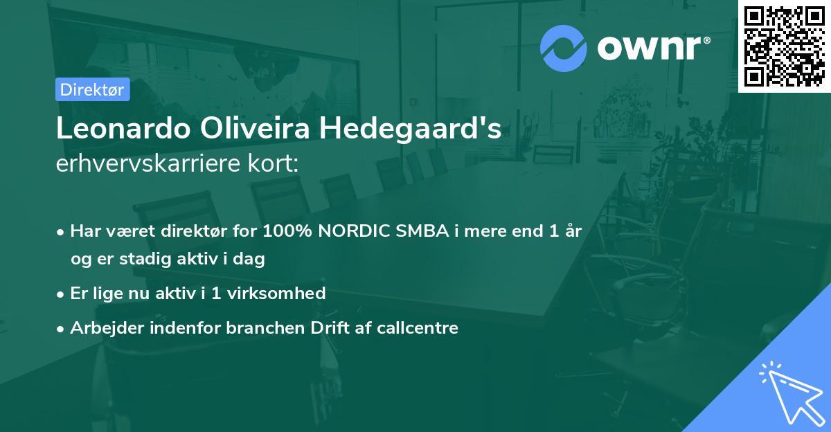 Leonardo Oliveira Hedegaard's erhvervskarriere kort