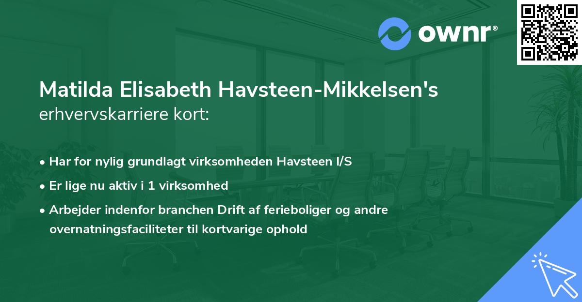 Matilda Elisabeth Havsteen-Mikkelsen's erhvervskarriere kort