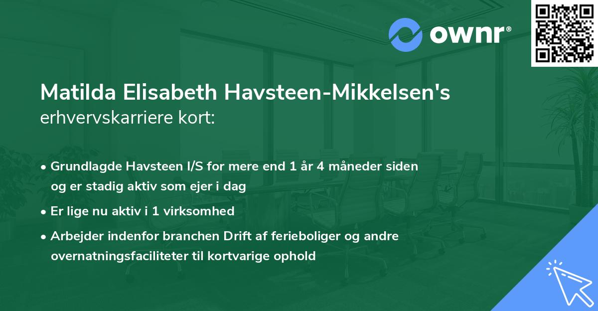 Matilda Elisabeth Havsteen-Mikkelsen's erhvervskarriere kort