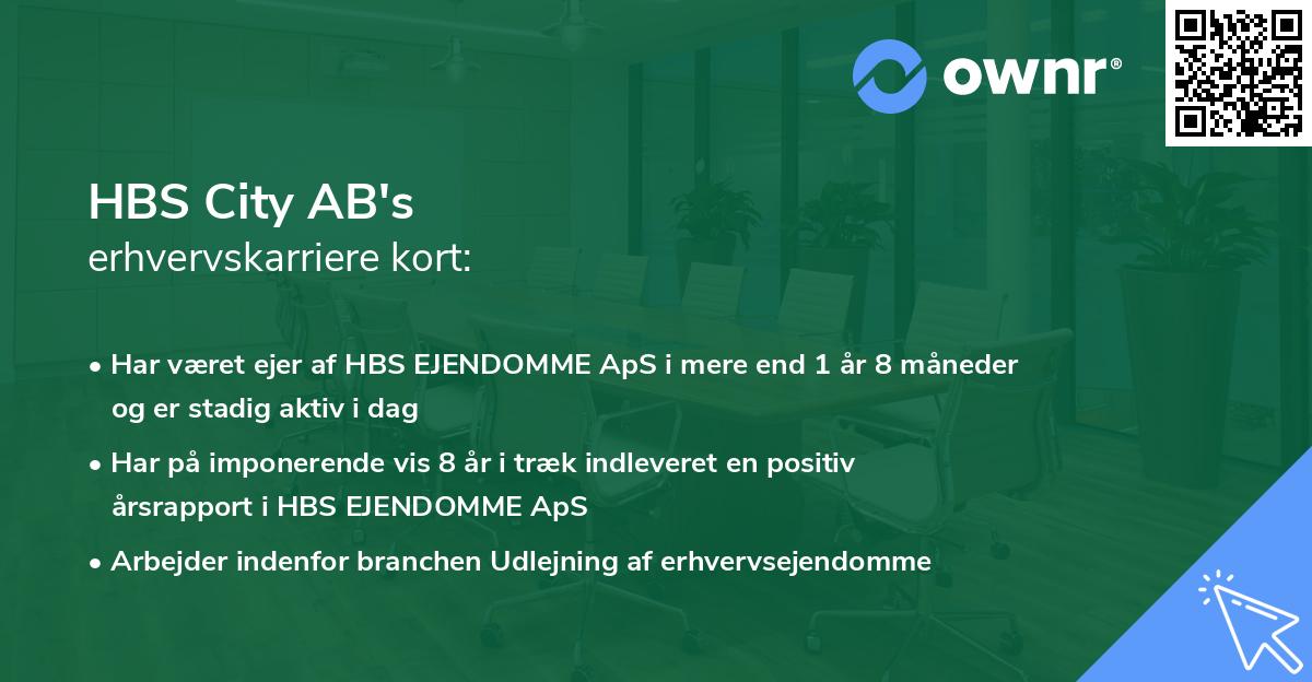 HBS City AB's erhvervskarriere kort