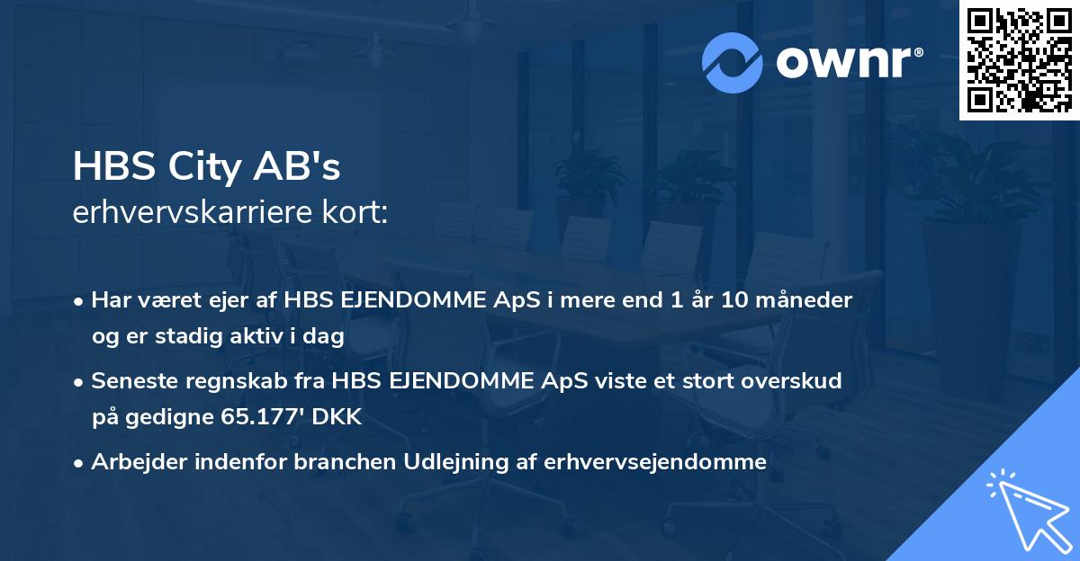 HBS City AB's erhvervskarriere kort