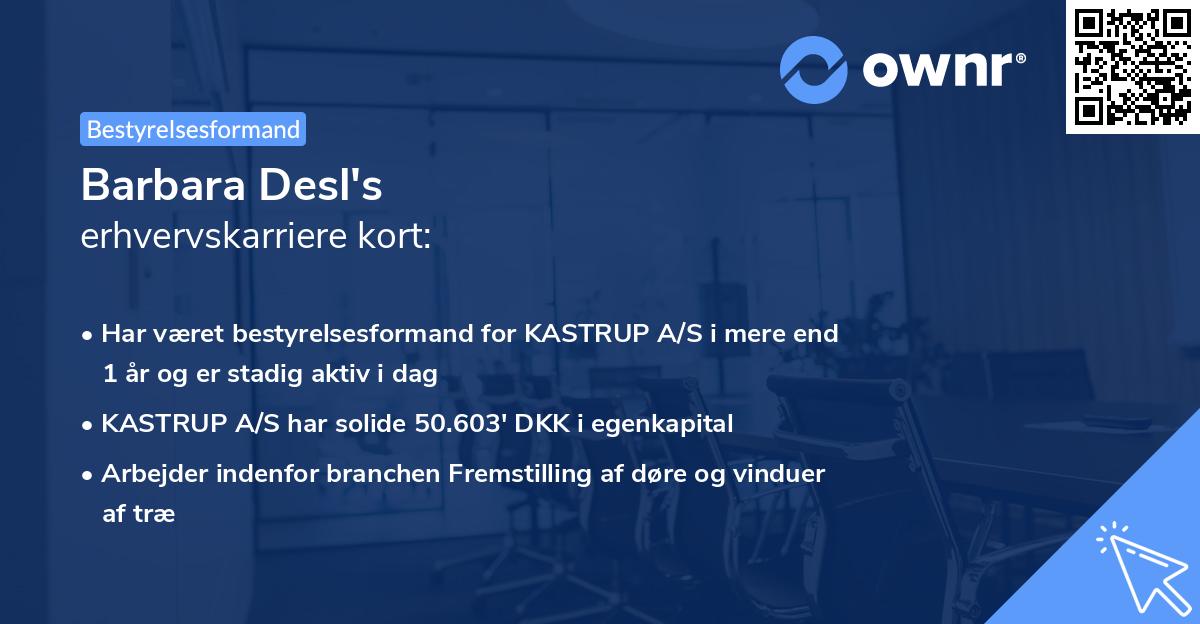 Barbara Desl's erhvervskarriere kort