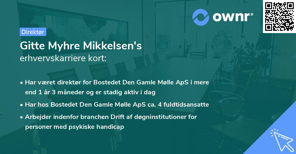 Gitte Myhre Mikkelsen's erhvervskarriere kort