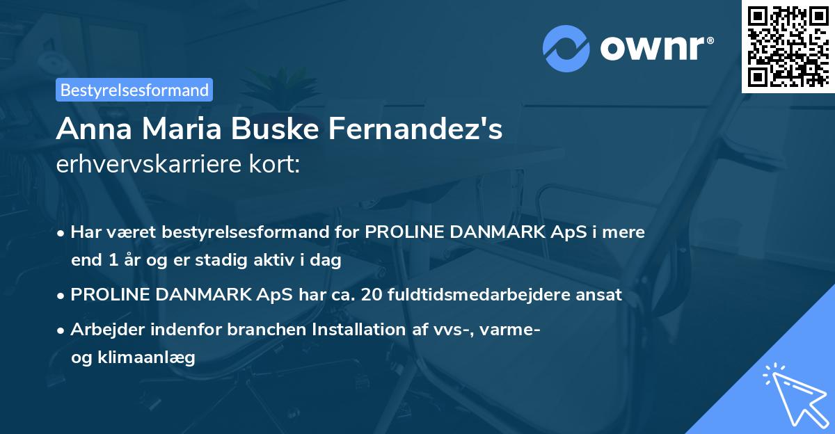Anna Maria Buske Fernandez's erhvervskarriere kort