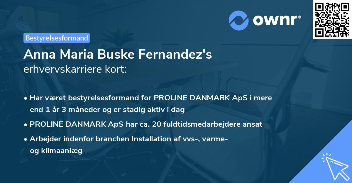 Anna Maria Buske Fernandez's erhvervskarriere kort