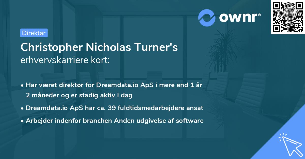 Christopher Nicholas Turner's erhvervskarriere kort
