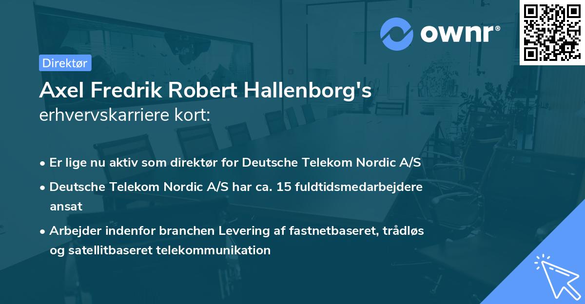 Axel Fredrik Robert Hallenborg's erhvervskarriere kort