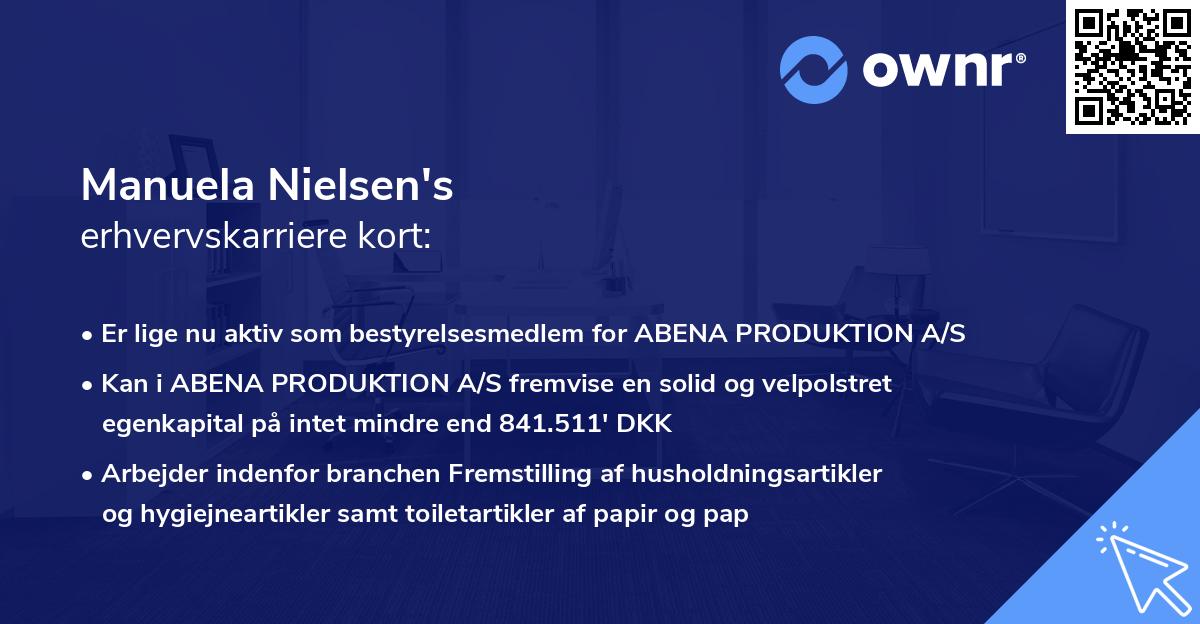 Manuela Nielsen's erhvervskarriere kort