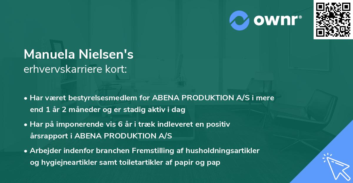 Manuela Nielsen's erhvervskarriere kort