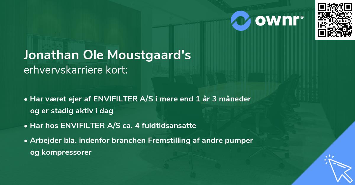 Jonathan Ole Moustgaard's erhvervskarriere kort
