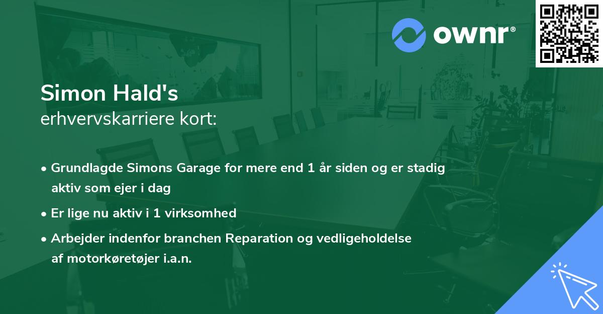 Simon Hald's erhvervskarriere kort