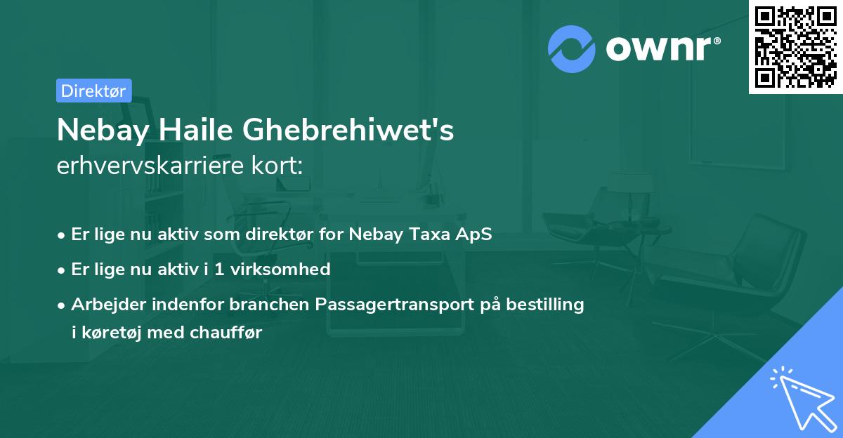 Nebay Haile Ghebrehiwet's erhvervskarriere kort