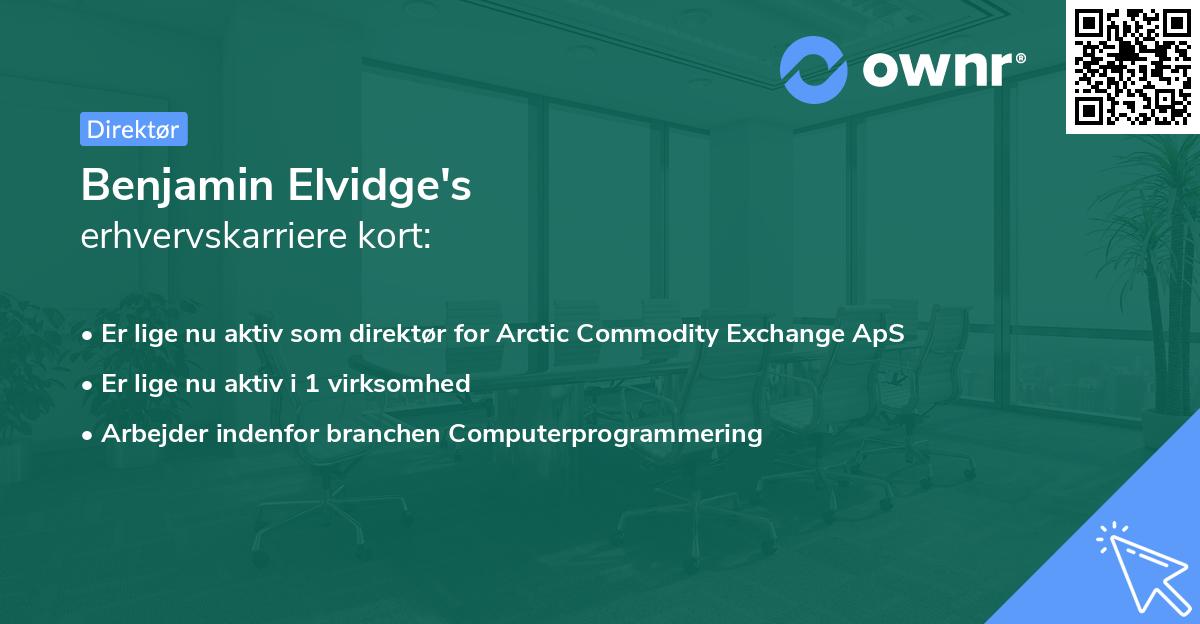 Benjamin Elvidge's erhvervskarriere kort