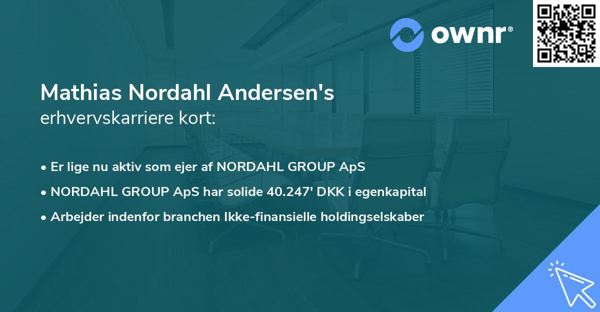 Mathias Nordahl Andersen's erhvervskarriere kort