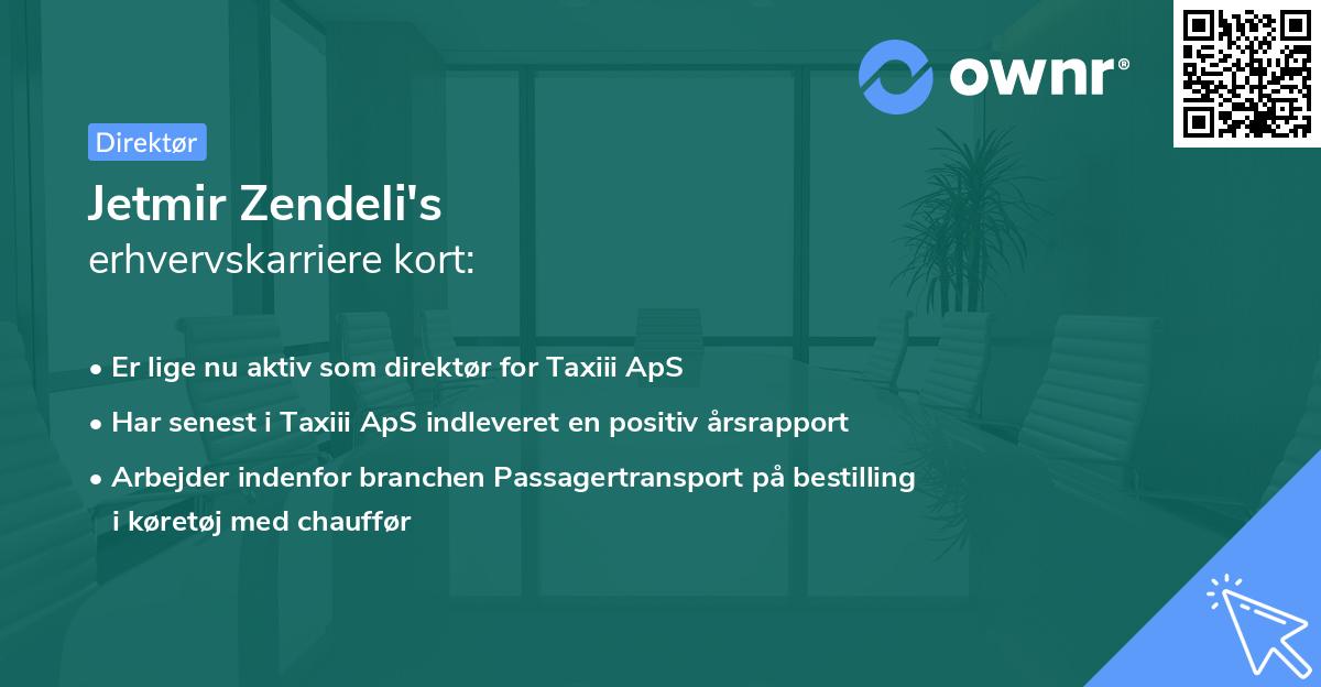 Jetmir Zendeli's erhvervskarriere kort