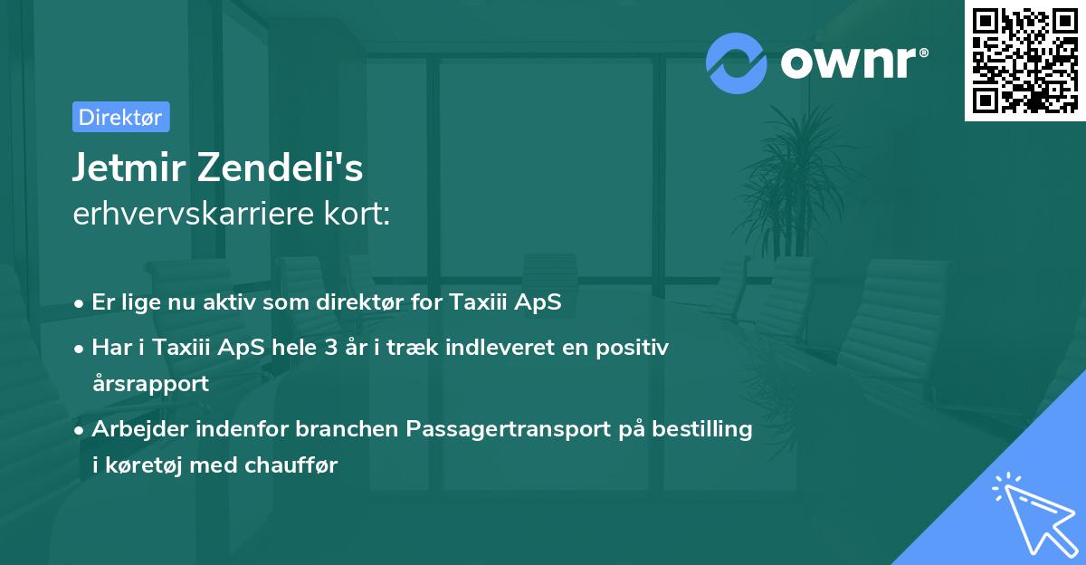 Jetmir Zendeli's erhvervskarriere kort