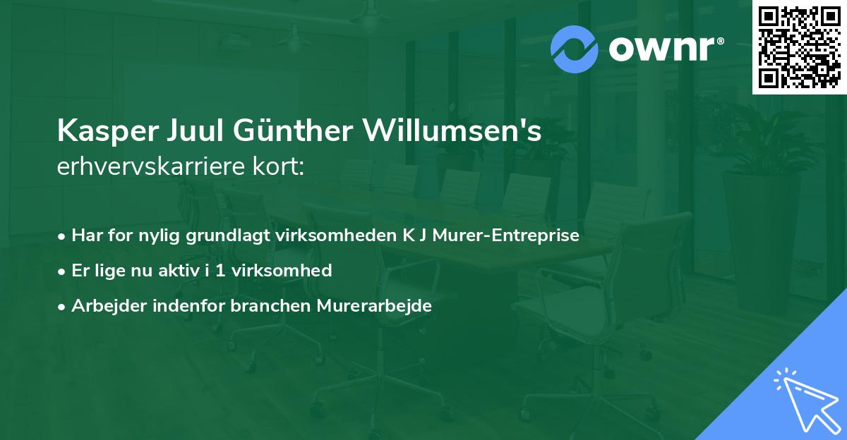 Kasper Juul Günther Willumsen's erhvervskarriere kort