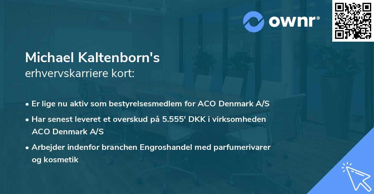 Michael Kaltenborn's erhvervskarriere kort