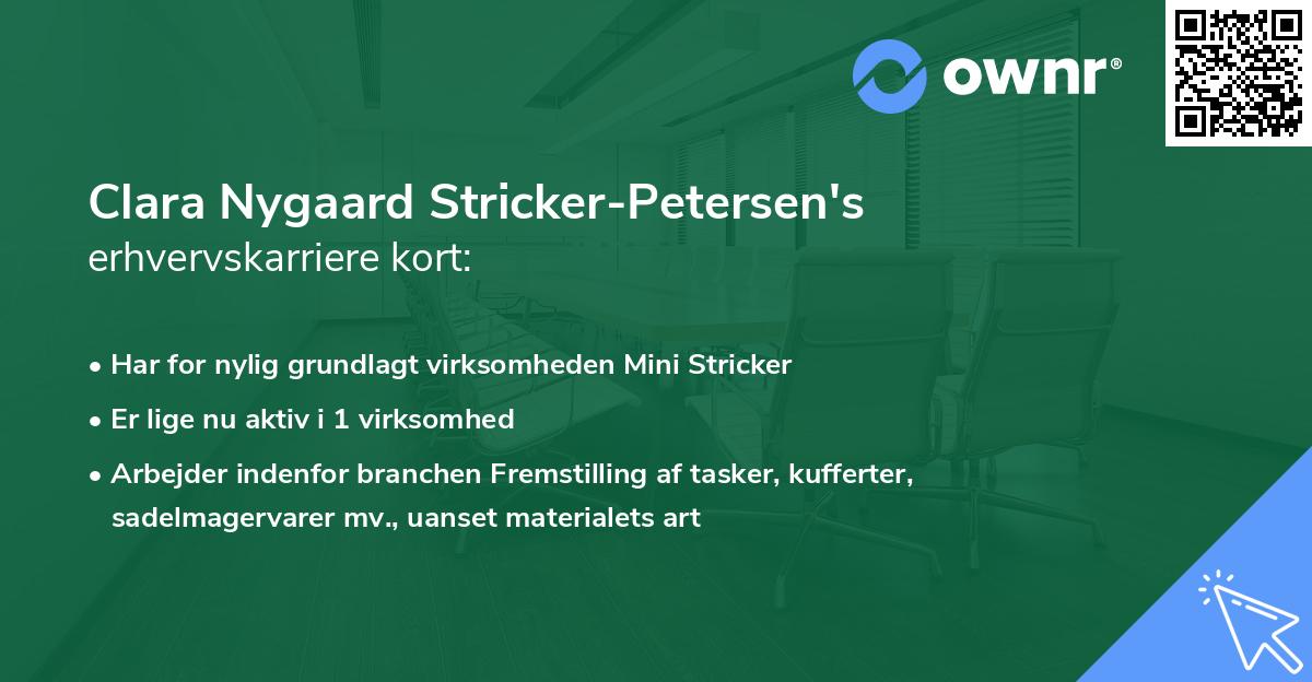 Clara Nygaard Stricker-Petersen's erhvervskarriere kort