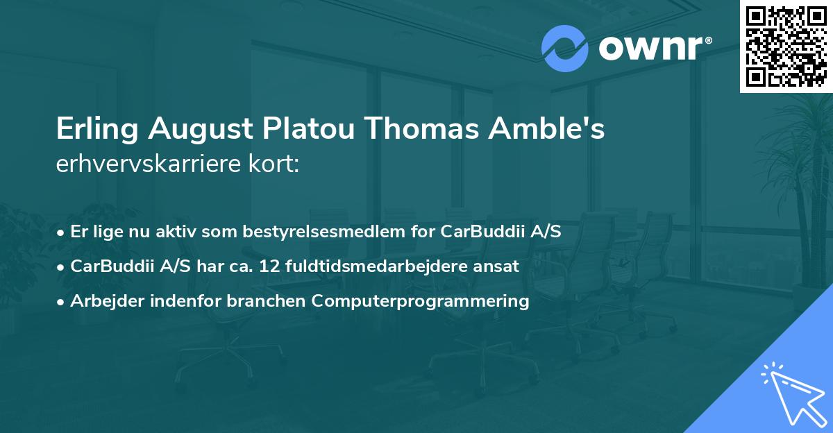 Erling August Platou Thomas Amble's erhvervskarriere kort