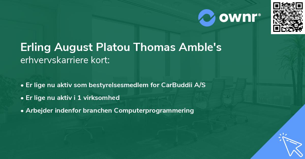 Erling August Platou Thomas Amble's erhvervskarriere kort