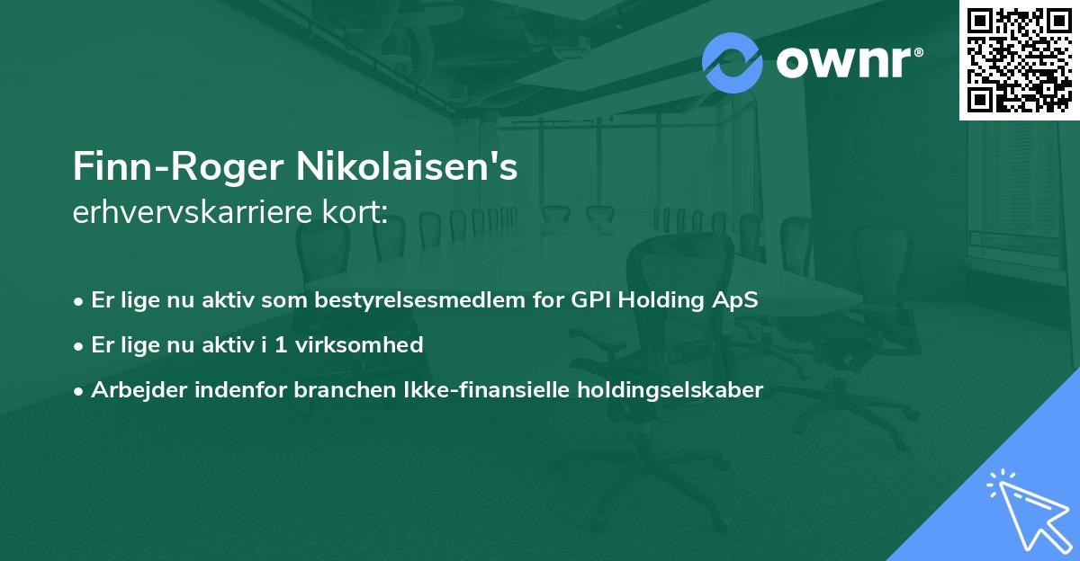 Finn-Roger Nikolaisen's erhvervskarriere kort