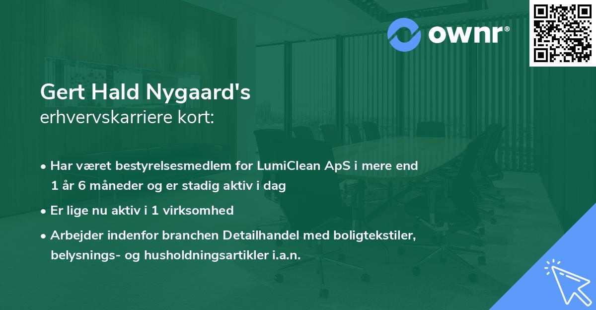 Gert Hald Nygaard's erhvervskarriere kort